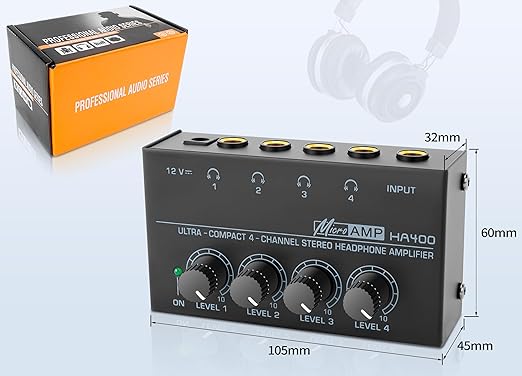 HA400 Headphone 4 Channel Amplifier